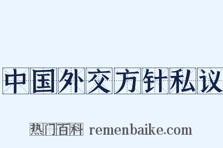 中国外交方针私议是什么意思的图片